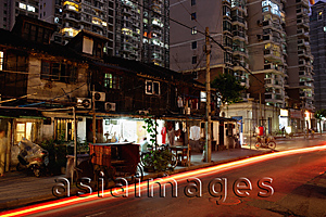 Asia Images Group - Apartment Buildings at night in Shanghai, China