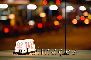 Asia Images Group - Close up of Hong Kong Taxi sign