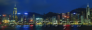 Asia Images Group - Evening skyline from Central to Wanchai, Hong Kong