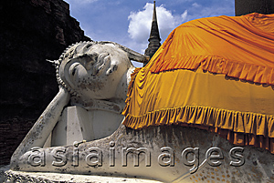 Asia Images Group - A reclining Buddha at Wat Yai Chai Mongkhon, Ayutthara, Thailand