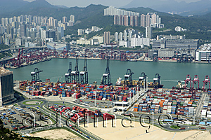Asia Images Group - Aerial view overlooking Kwai Chung container Terminal , Hong Kong