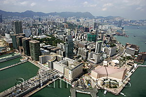 Asia Images Group - Aerial view overlooking Tsimshatsui, Kowloon, Hong Kong