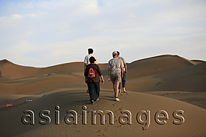Asia Images Group - A group of tourist tracking on sand dune, Shanshan, Turpan, Xinjiang