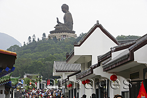 Asia Images Group - Giant Buddha statue and Ngon Ping Village, Lantau, Hong Kong