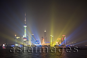 Asia Images Group - Light show in Pudong, Shanghai, China