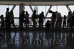 Asia Images Group - Tourists at the observatory platform of Orient Pearl TV Tower, Pudong, Shanghai, China
