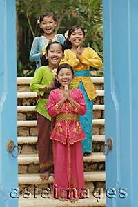 Asia Images Group - Balinese girls smiling at camera