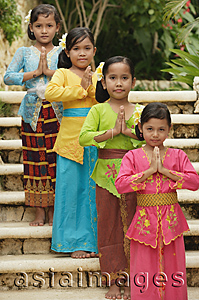 Asia Images Group - Balinese girls looking at camera