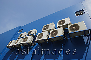 Asia Images Group - Air conditioning units at building wall