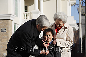 Asia Images Group - Elderly couple with grandson