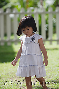 Asia Images Group - Young girl in backyard