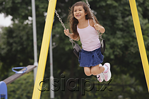 AsiaPix - Girl on playground swing