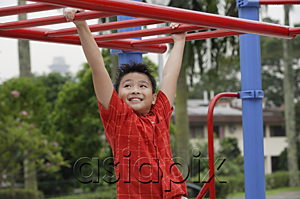 AsiaPix - Boy using the jungle gym at playground