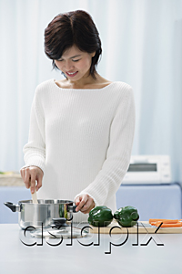 AsiaPix - Woman in kitchen, cooking