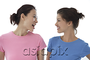 AsiaPix - two women looking at each other, smiling