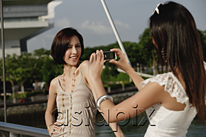 AsiaPix - Friends take photos of each other on a bridge