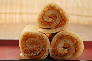 AsiaPix - Still life of Chinese pancakes filled with peanut paste