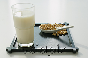 AsiaPix - Still life of soya bean drink and soya beans