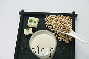 AsiaPix - Still life of soya milk and soya beans