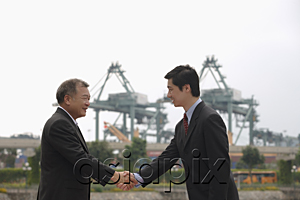 AsiaPix - Businessmen standing face to face, shaking hands
