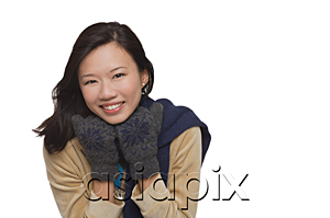 AsiaPix - Woman freezing and smiling at camera