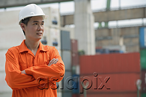 AsiaPix - Construction worker looking into distance