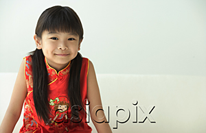 AsiaPix - Girl in traditional clothes smiling at camera