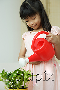 AsiaPix - Girl watering plant