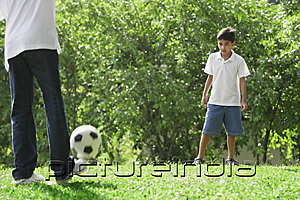 PictureIndia - A father and son play soccer together
